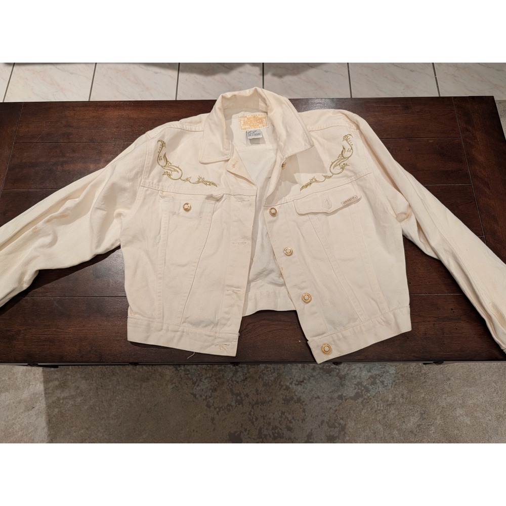 Vintage Jordache Denim Jacket White MEDIUM